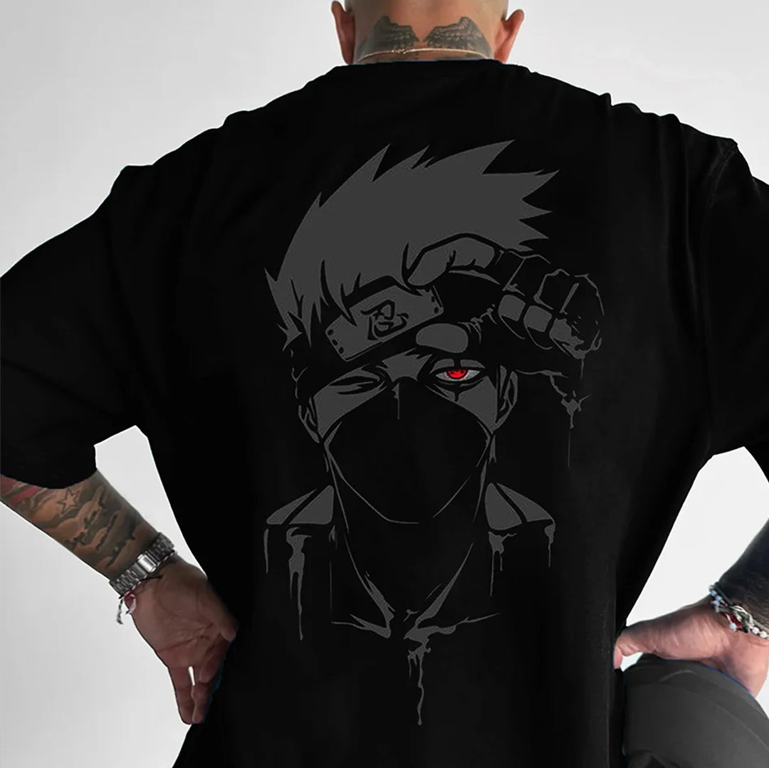 Unisex Ninja Anime Silhouette Print T-Shirt