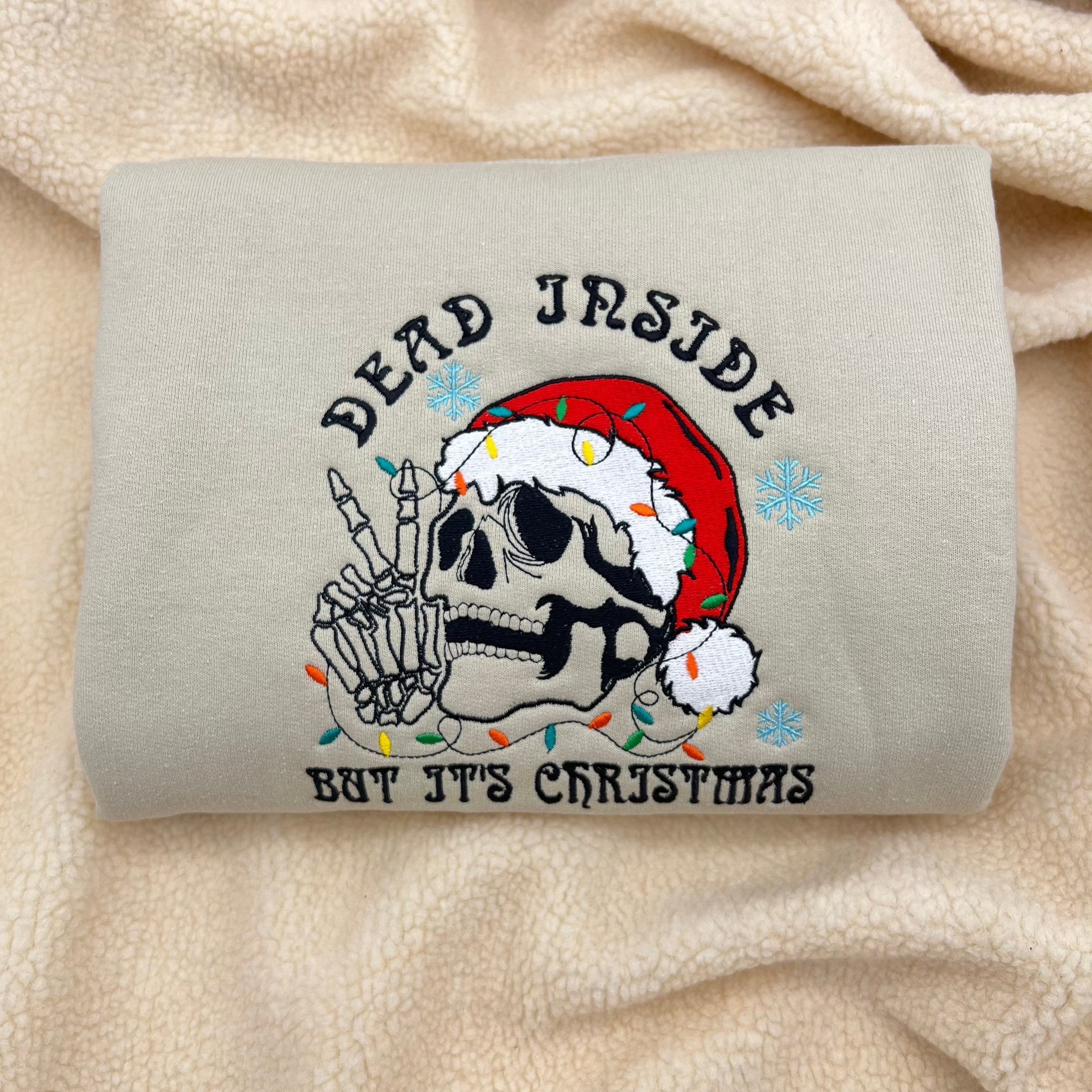 Dead inside but it’s Christmas Embroidered Sweatshirt