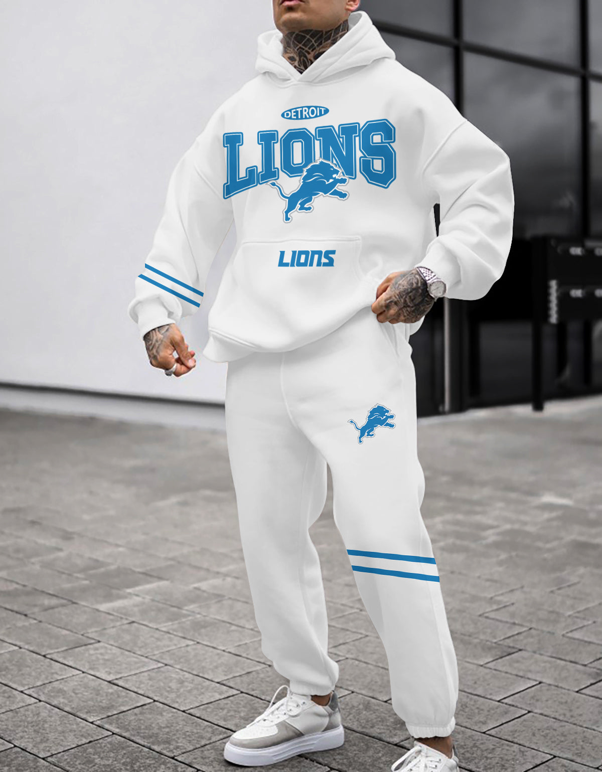 Detroit Lions 3D Printed Pullover Hoodie And Sweatpant 2pcs Tracksuits