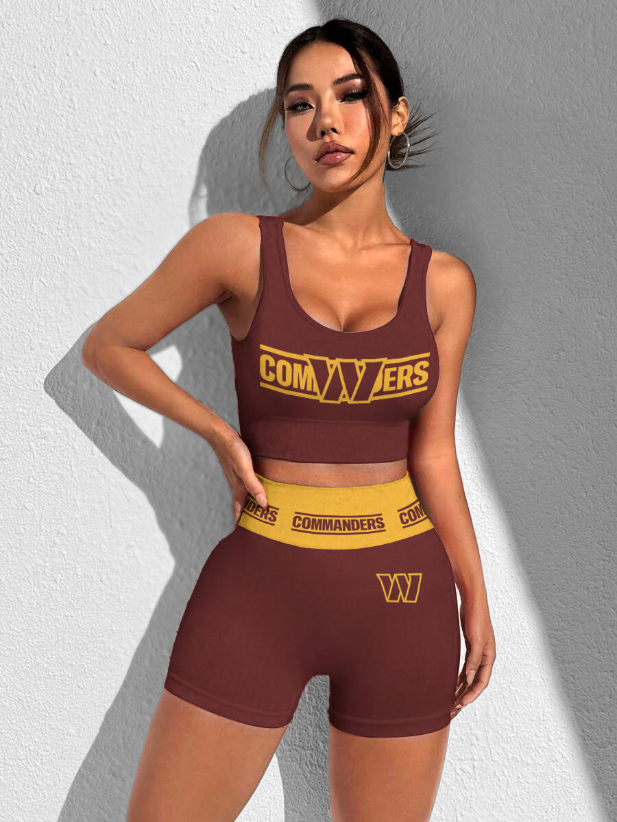 Washington Commanders Sports Bra & Shorts Gym Set