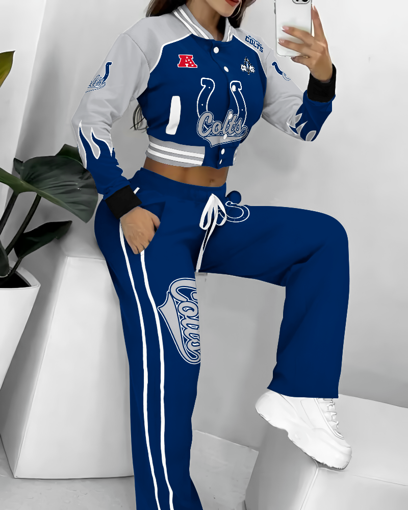 Indianapolis Colts 3D Printed Varsity Jacket Set