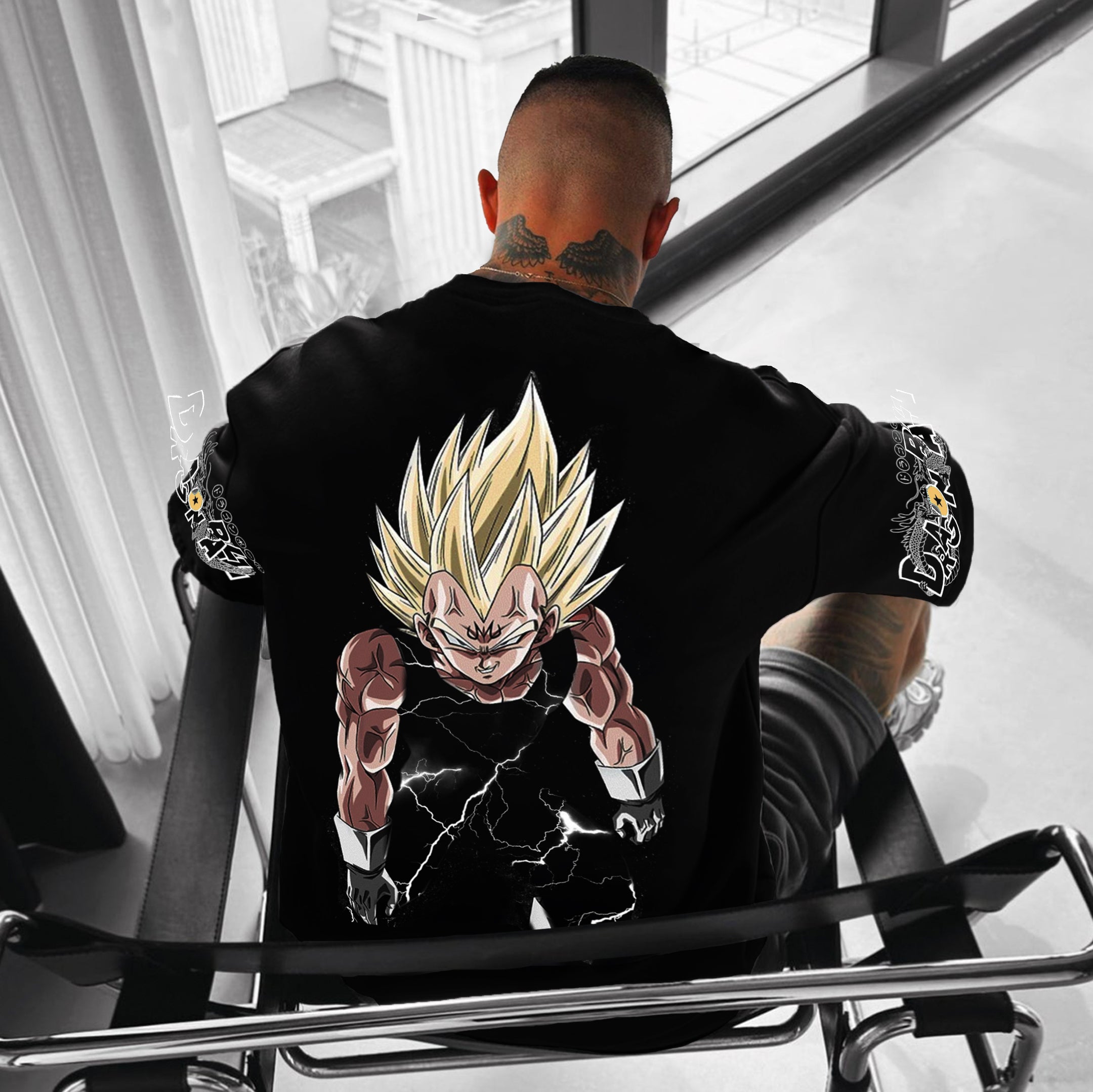 Unisex Oversized DB Anime Vegeta Printed T-shirt