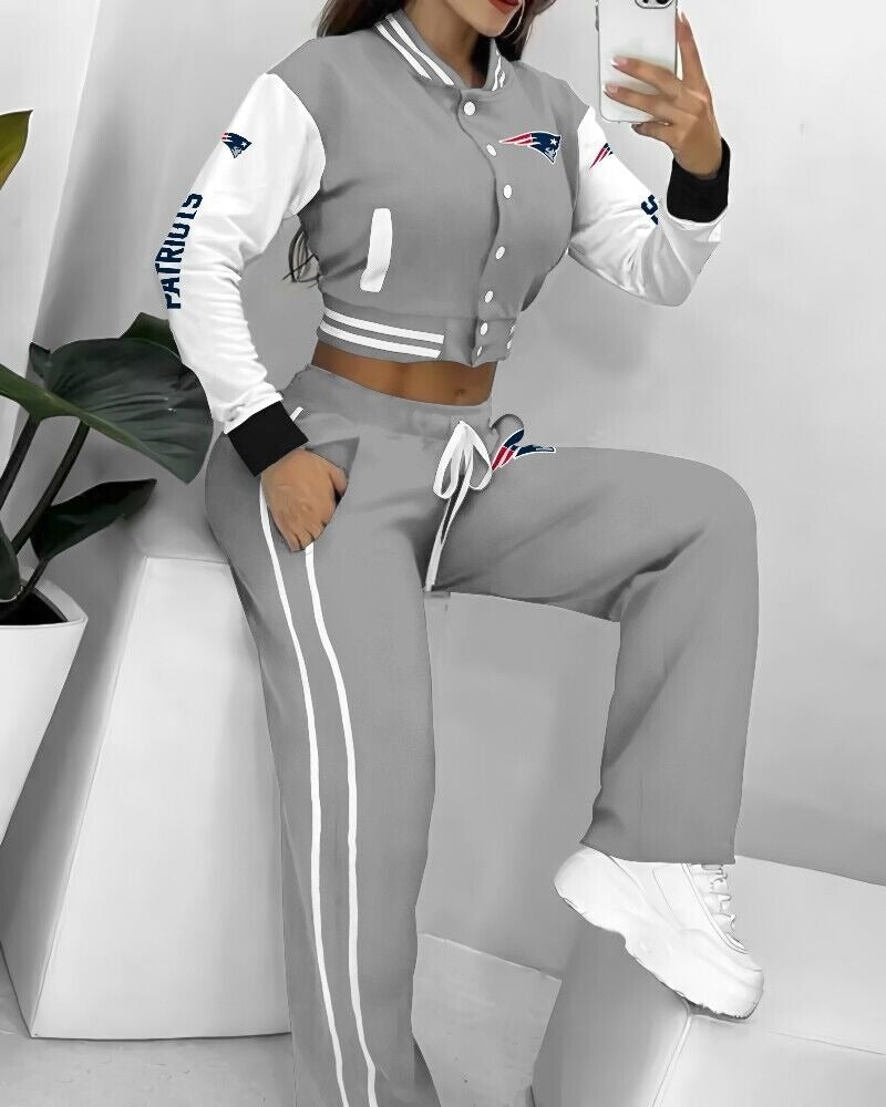 New England Patriots 3D Printed Varsity Jacket Set