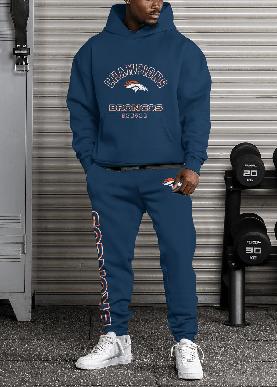 Denver Broncos 3D Printed Pullover Hoodie And Sweatpant 2pcs Tracksuits