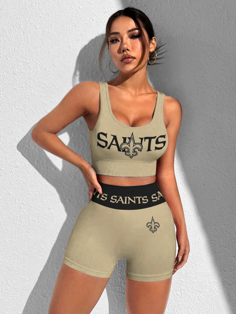 New Orleans Saints Sports Bra & Shorts Gym Set