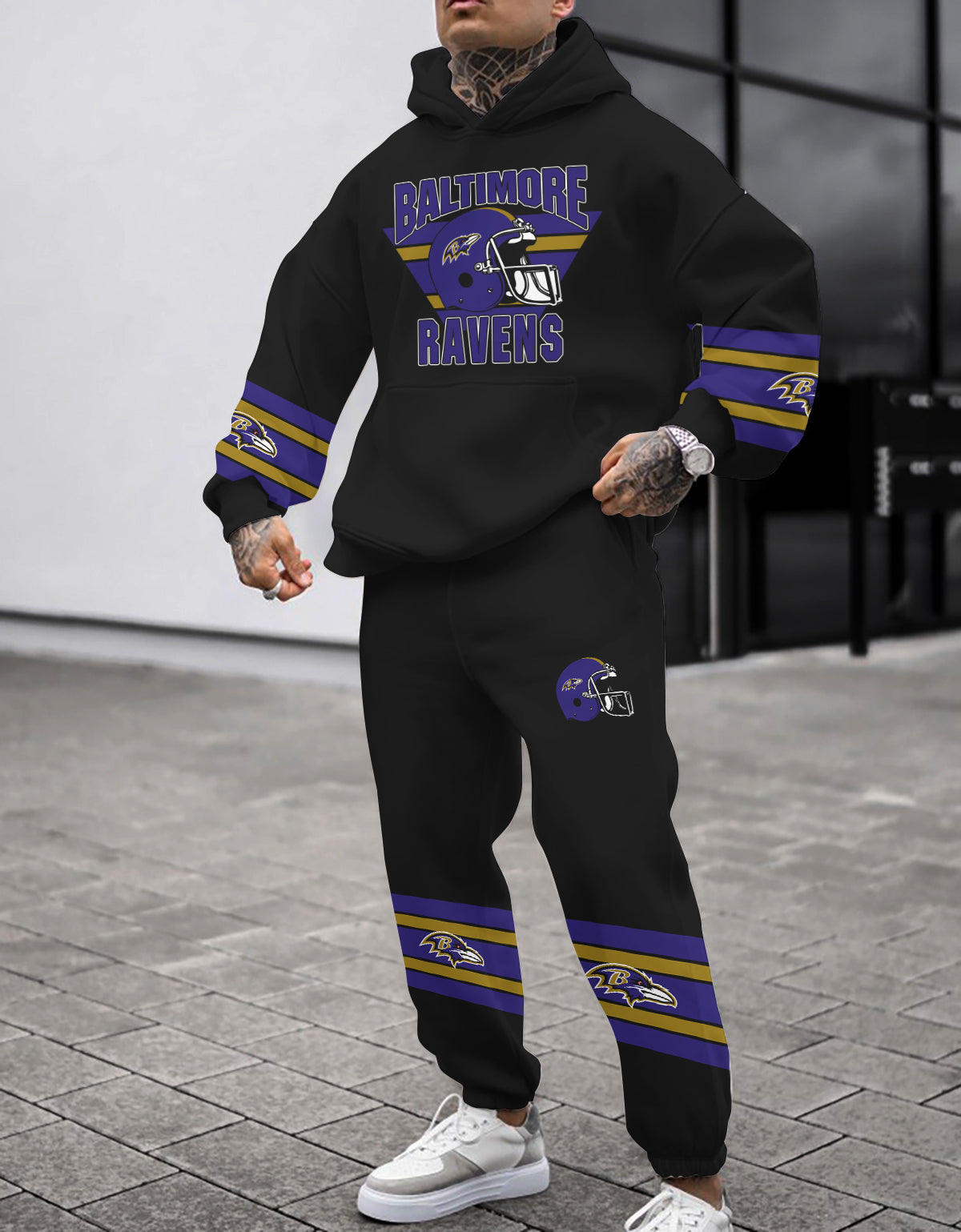 Baltimore Ravens 3D Printed Pullover Hoodie And Sweatpant 2pcs Tracksuits