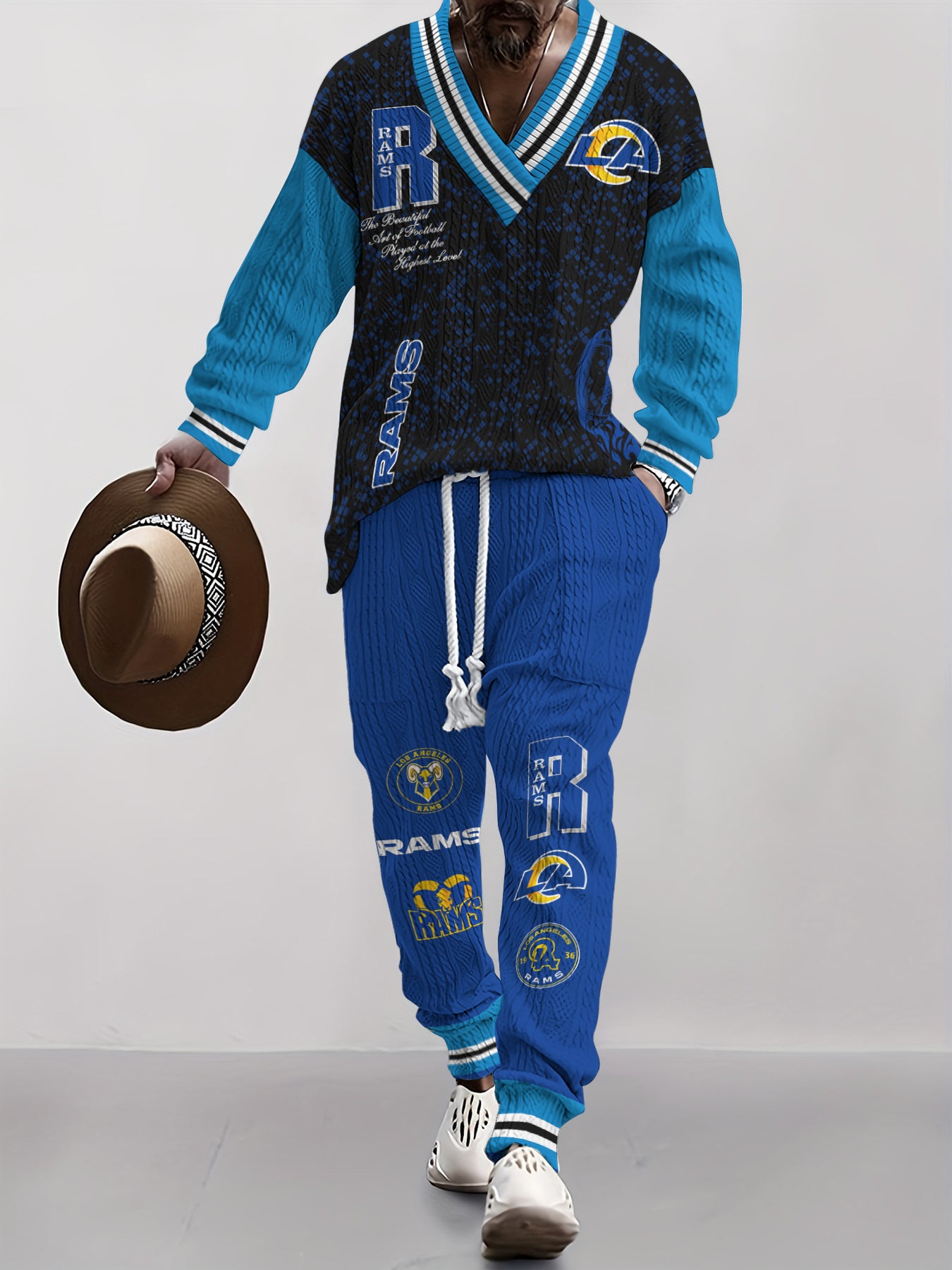 Los Angeles Rams  Classic All-Season Long Sleeve V-Neck Pullover Sweater