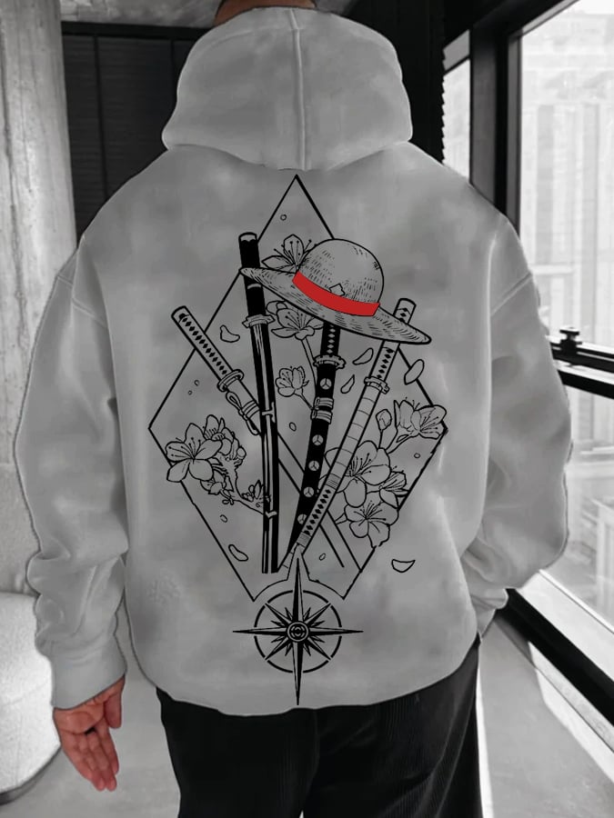 Men's Simple   Three-Knife Hoodie