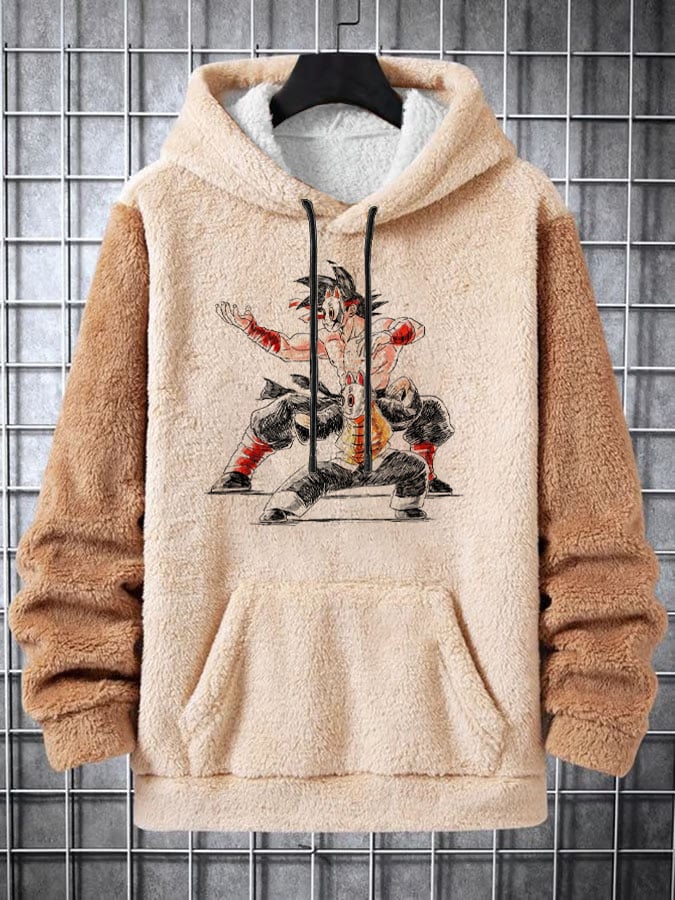 Men's Fashion Casual Plush Printed Hoodie