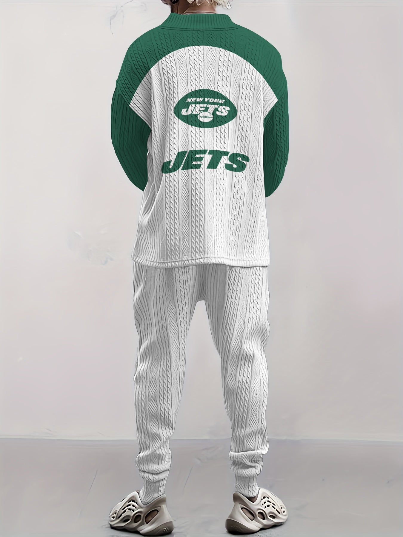 New York Jets Classic  All-Season Long Sleeve V-Neck Pullover Sweater