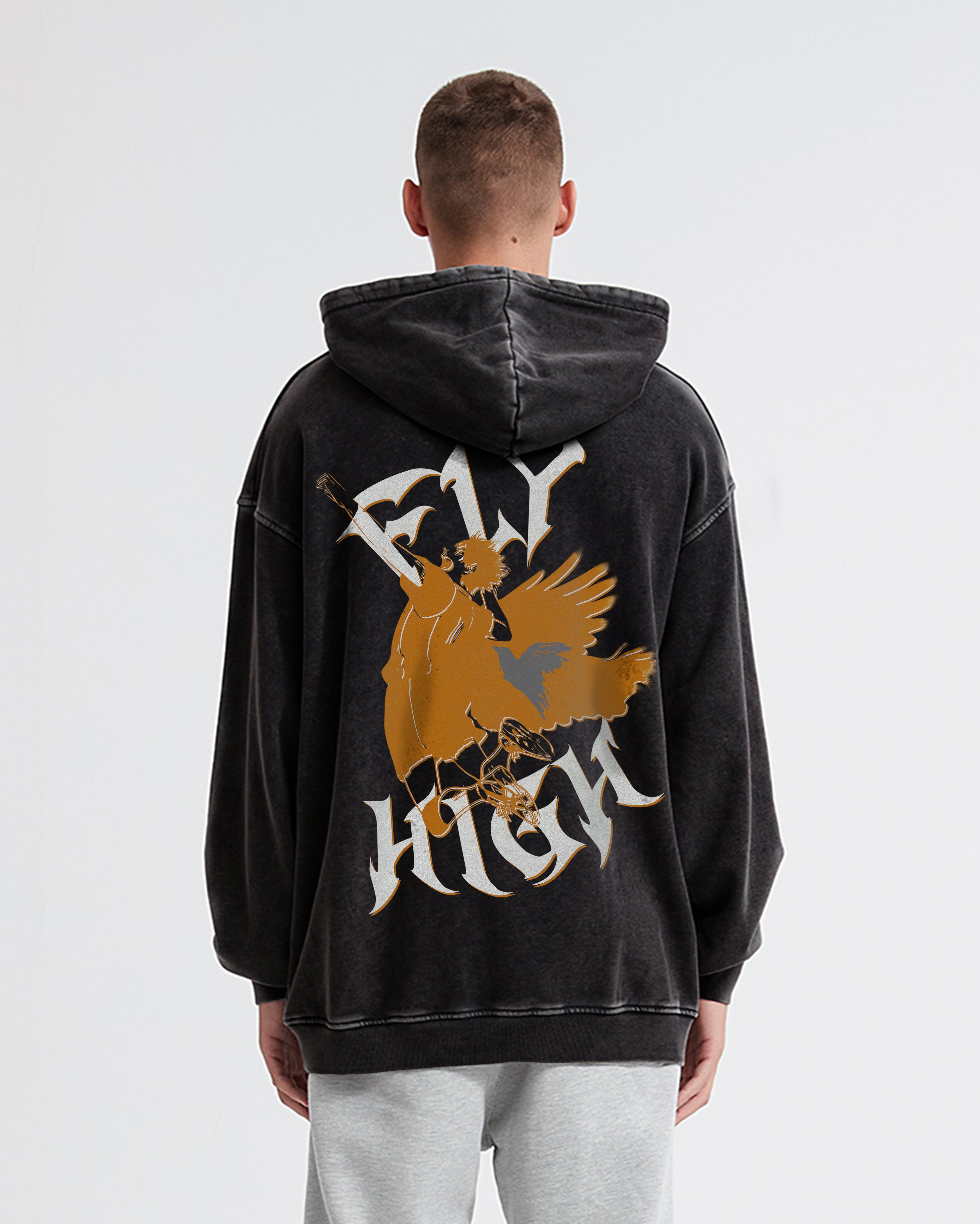 Fly High Orange Vintage Hoodie | Haikyuu