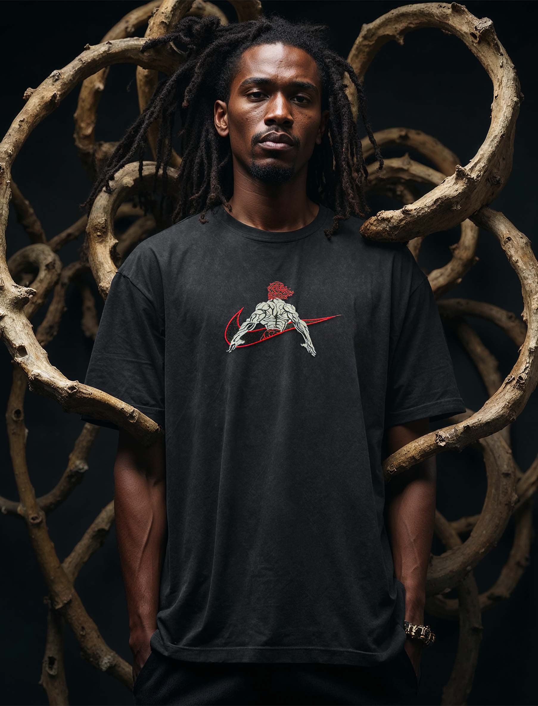 Swoosh Reconstructed Embroidery Tee