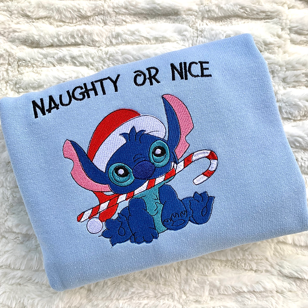 Naughty or Nice Embroidered Sweatshirt