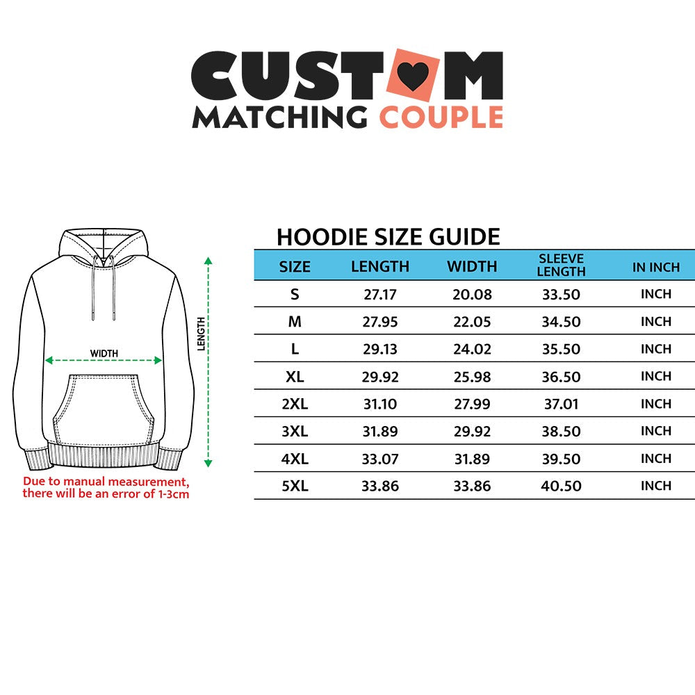 Custom Embroidered Hoodies For Couples, Cute Coraline Couples Embroidered Hoodie