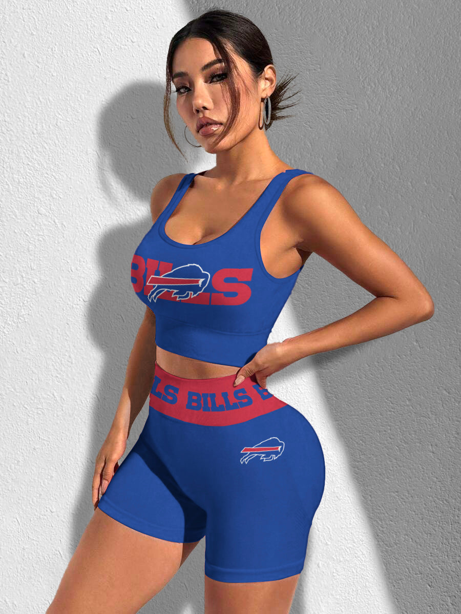 Buffalo Bills Sports Bra & Shorts Gym Set