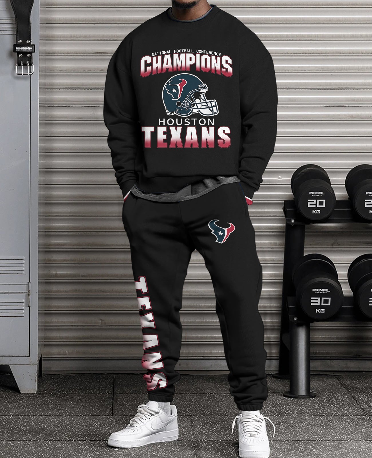 Houston Texans 3D sweatsuit and sweatpants 2 piece outfits