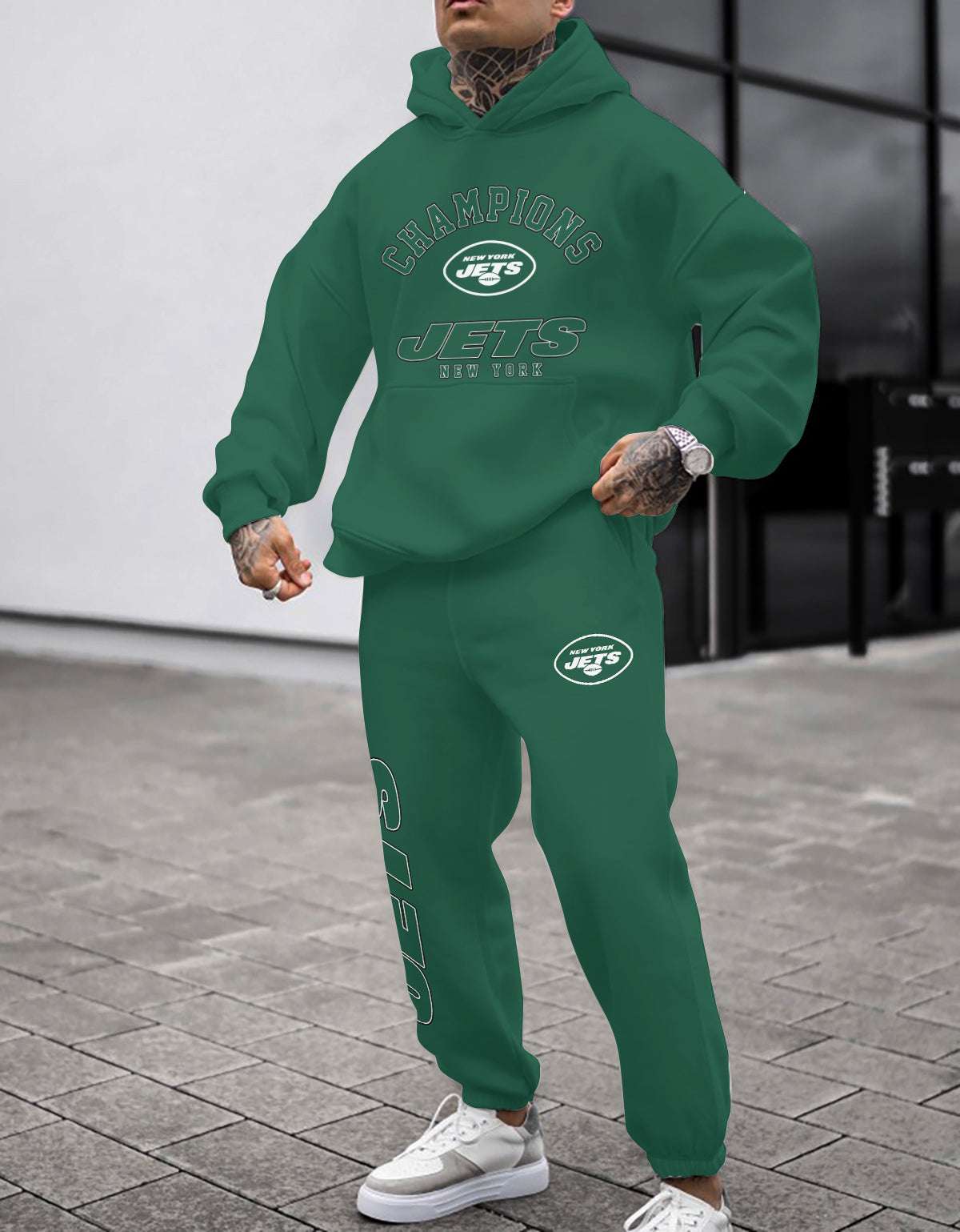New York Jets 3D Printed Pullover Hoodie And Sweatpant 2pcs Tracksuits