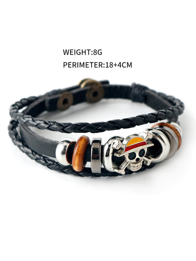 Vintage Multi-Layer Pair Clasp Braided Leather Bracelet