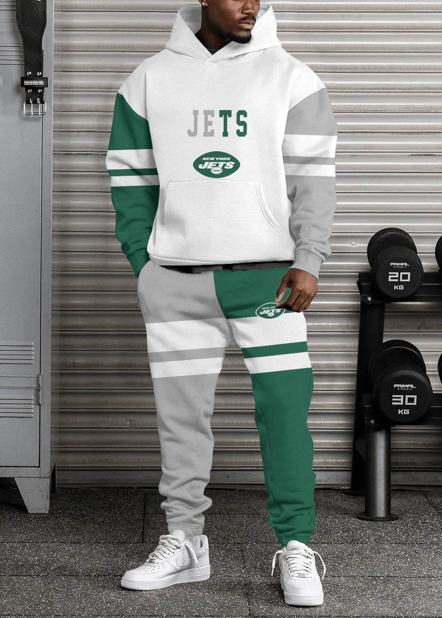 New York Jets 3D Printed Pullover Hoodie And Sweatpant 2pcs Tracksuits