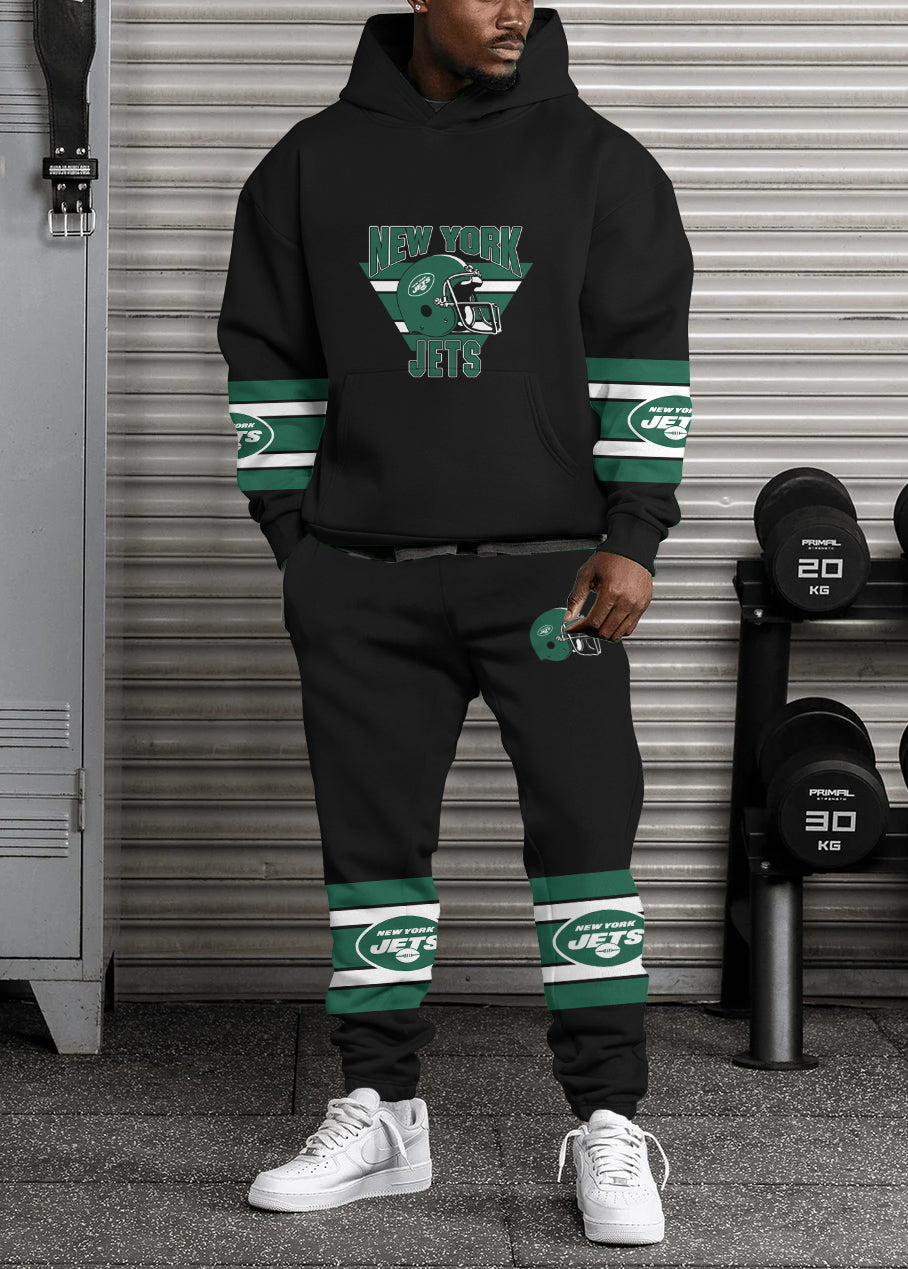 New York Jets 3D Printed Pullover Hoodie And Sweatpant 2pcs Tracksuits