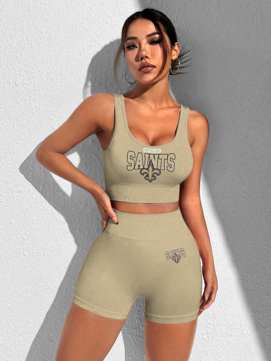 New Orleans Saints Sports Bra & Shorts Gym Set