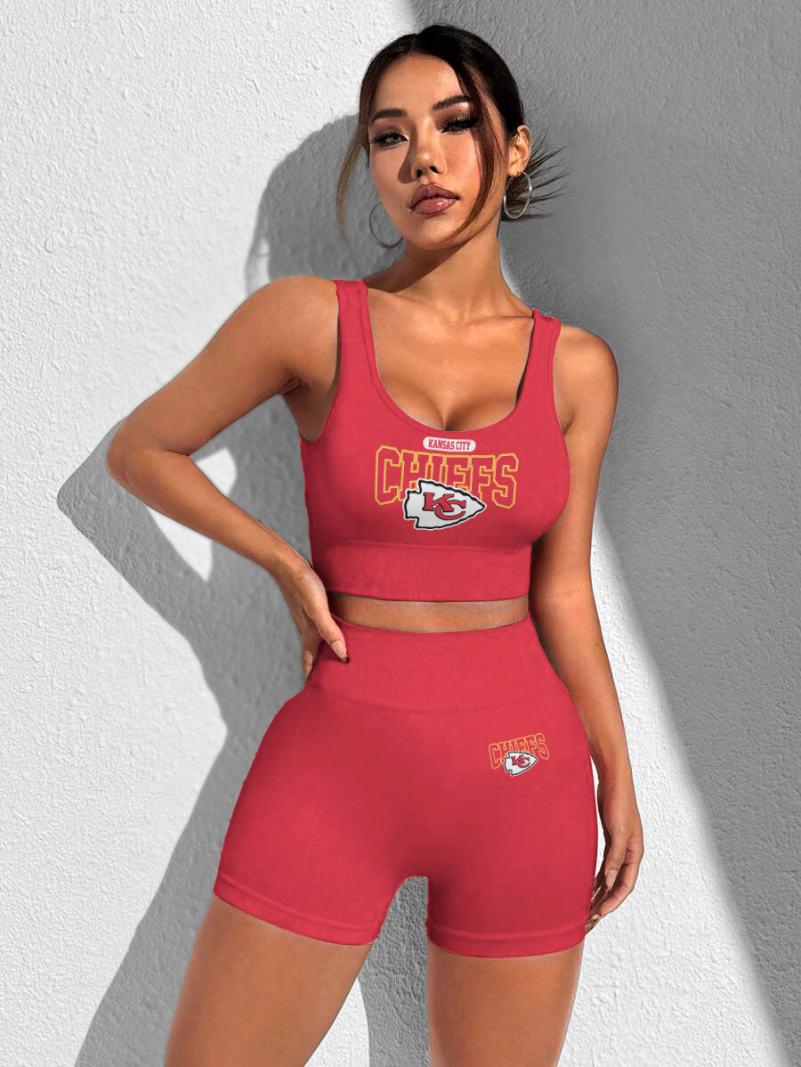 Kansas City Chiefs Sports Bra & Shorts Gym Set