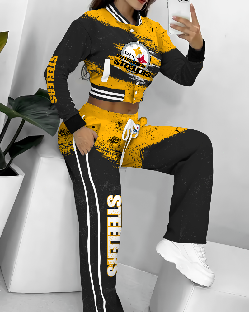 Pittsburgh Steelers 3D Printed Varsity Jacket Set
