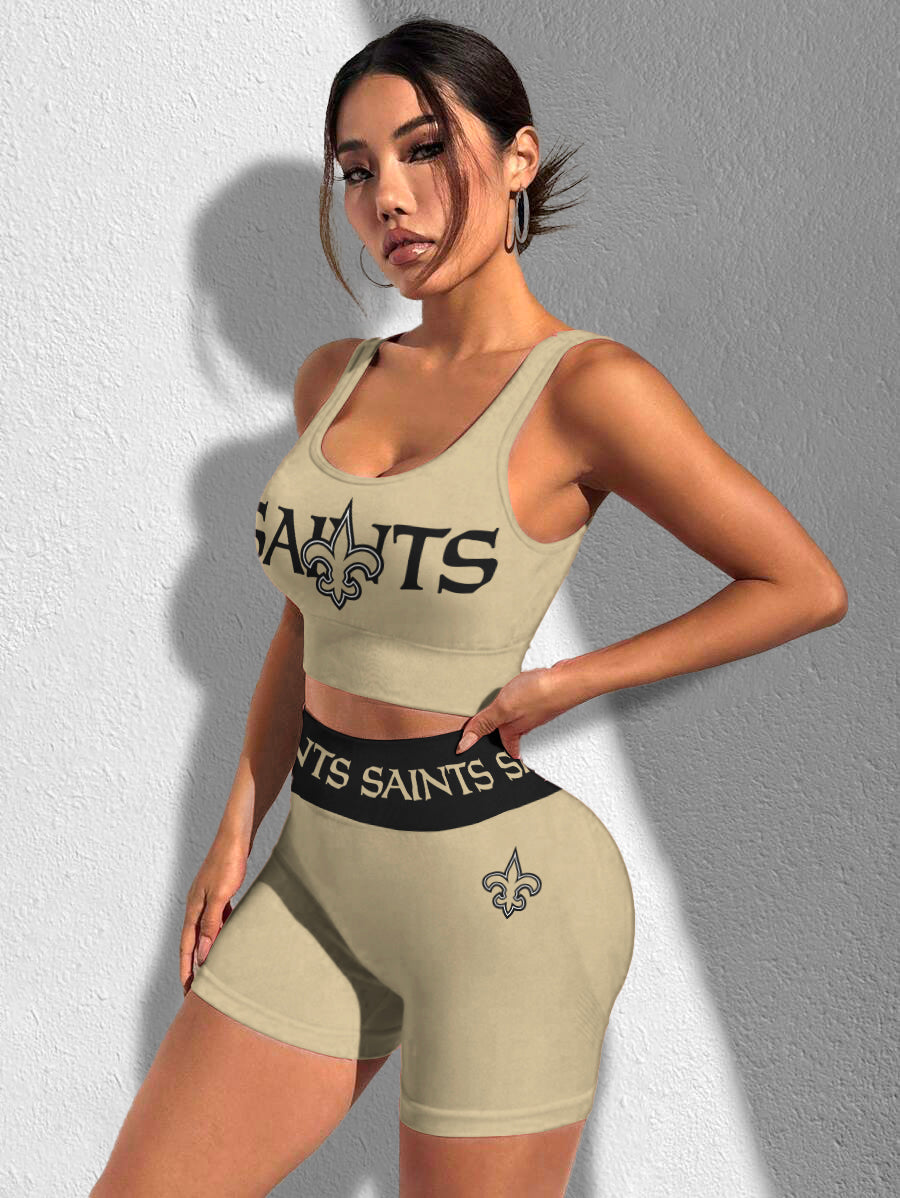 New Orleans Saints Sports Bra & Shorts Gym Set