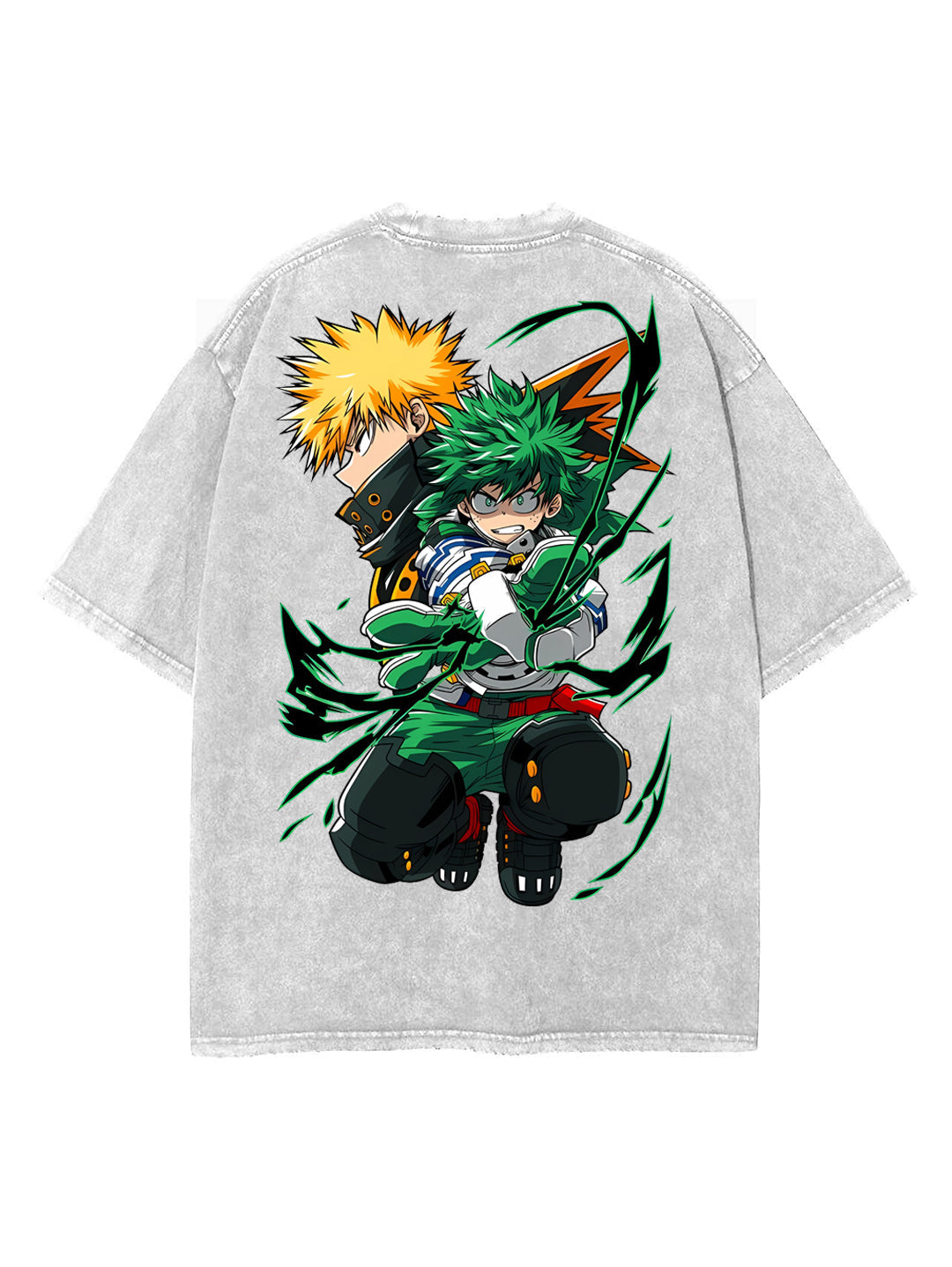 2-SIDED BAKUGO AND DEKU  VINTAGE OVERSIZE TEE