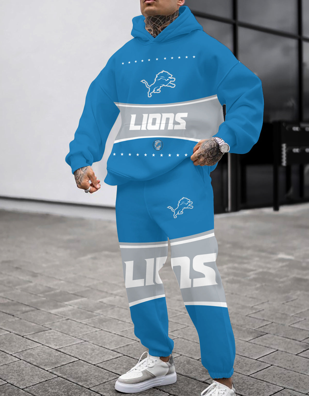 Detroit Lions 3D Printed Pullover Hoodie And Sweatpant 2pcs Tracksuits