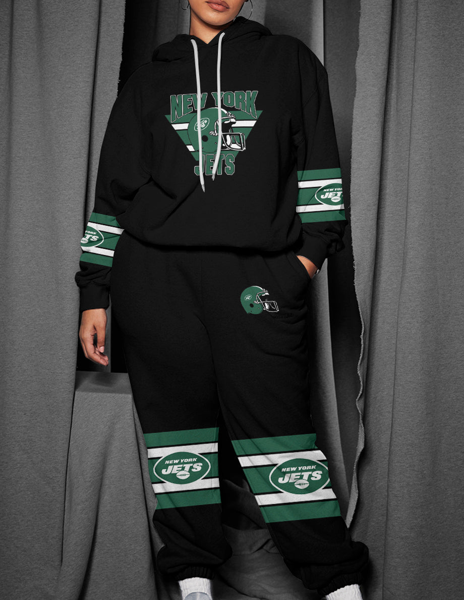 New York Jets 3D Printed Pullover Hoodie And Sweatpant 2pcs Tracksuits