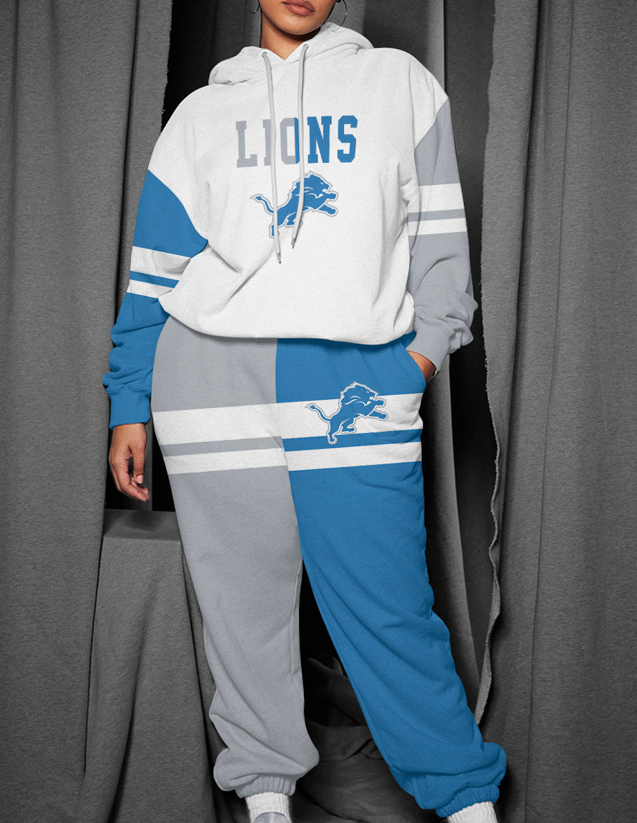 Detroit Lions 3D Printed Pullover Hoodie And Sweatpant 2pcs Tracksuits