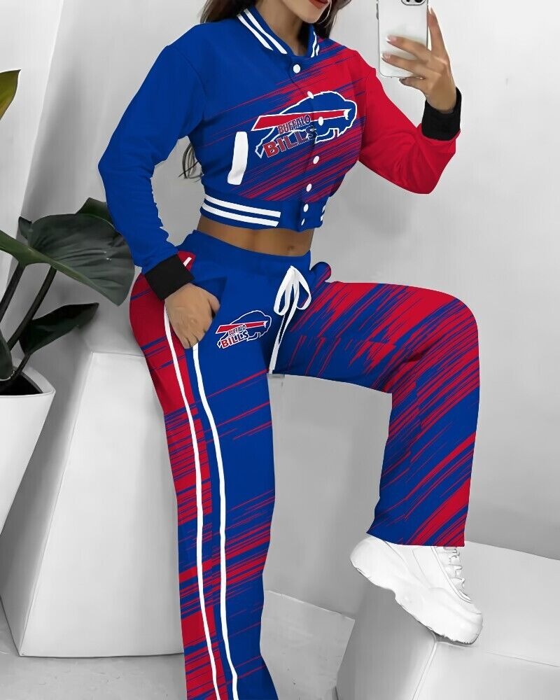 Buffalo Bills 3D Printed Varsity Jacket Set