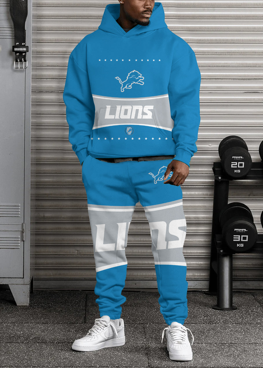 Detroit Lions 3D Printed Pullover Hoodie And Sweatpant 2pcs Tracksuits