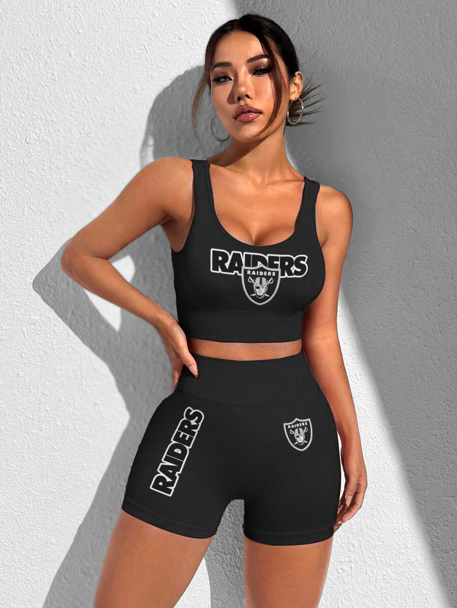 Las Vegas Raiders Sports Bra & Shorts Gym Set