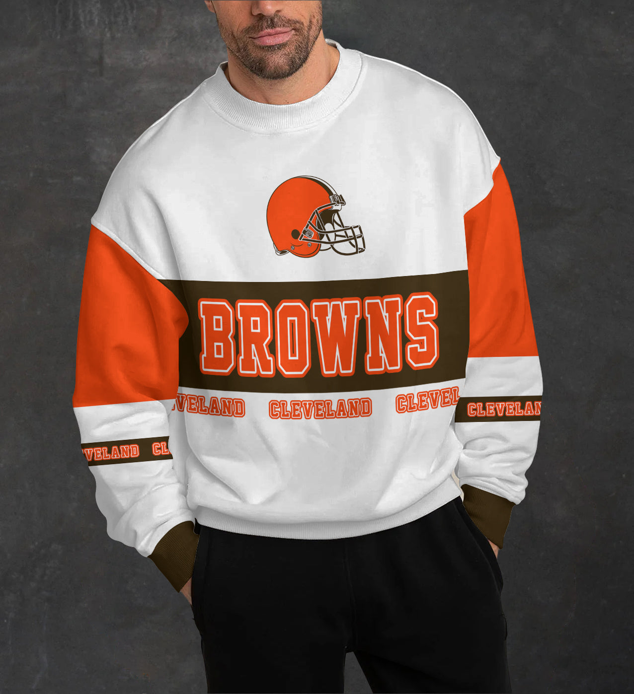 Cleveland Browns 3D Limited Edition Crew Neck sweatshirt
