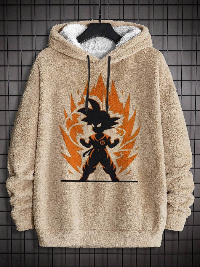 Men's Fashion Casual Plush Printed Hoodie