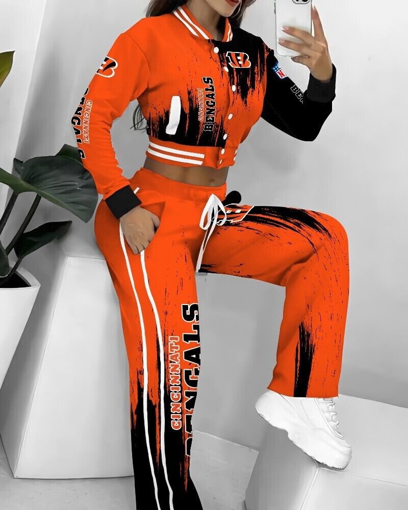 Cincinnati Bengals  3D Printed Varsity Jacket Set
