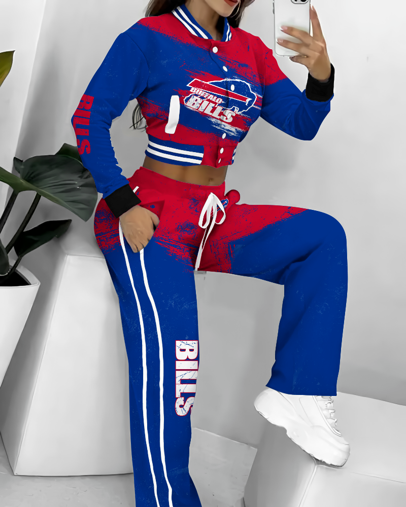 Buffalo Bills 3D Printed Varsity Jacket Set