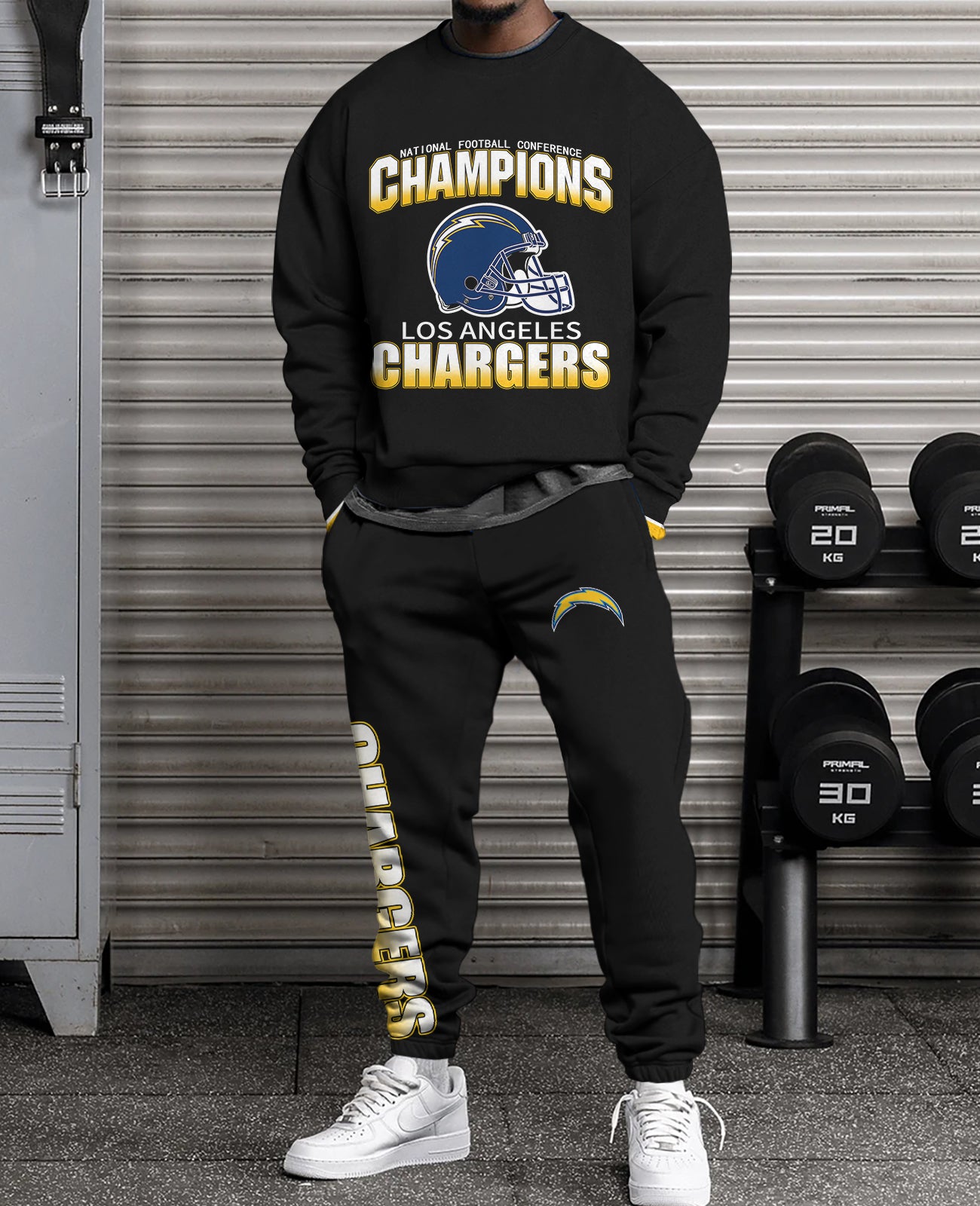 Los Angeles Chargers 3D sweatsuit and sweatpants 2 piece outfits