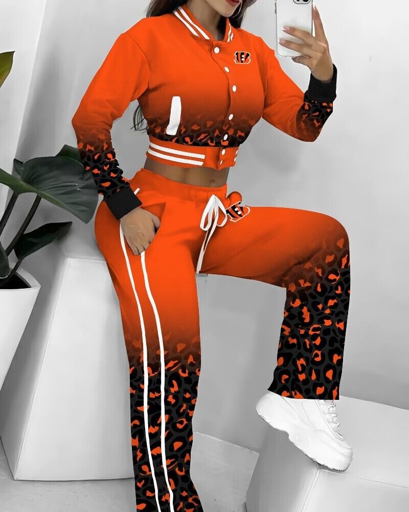 Cincinnati Bengals 3D Printed Varsity Jacket Set