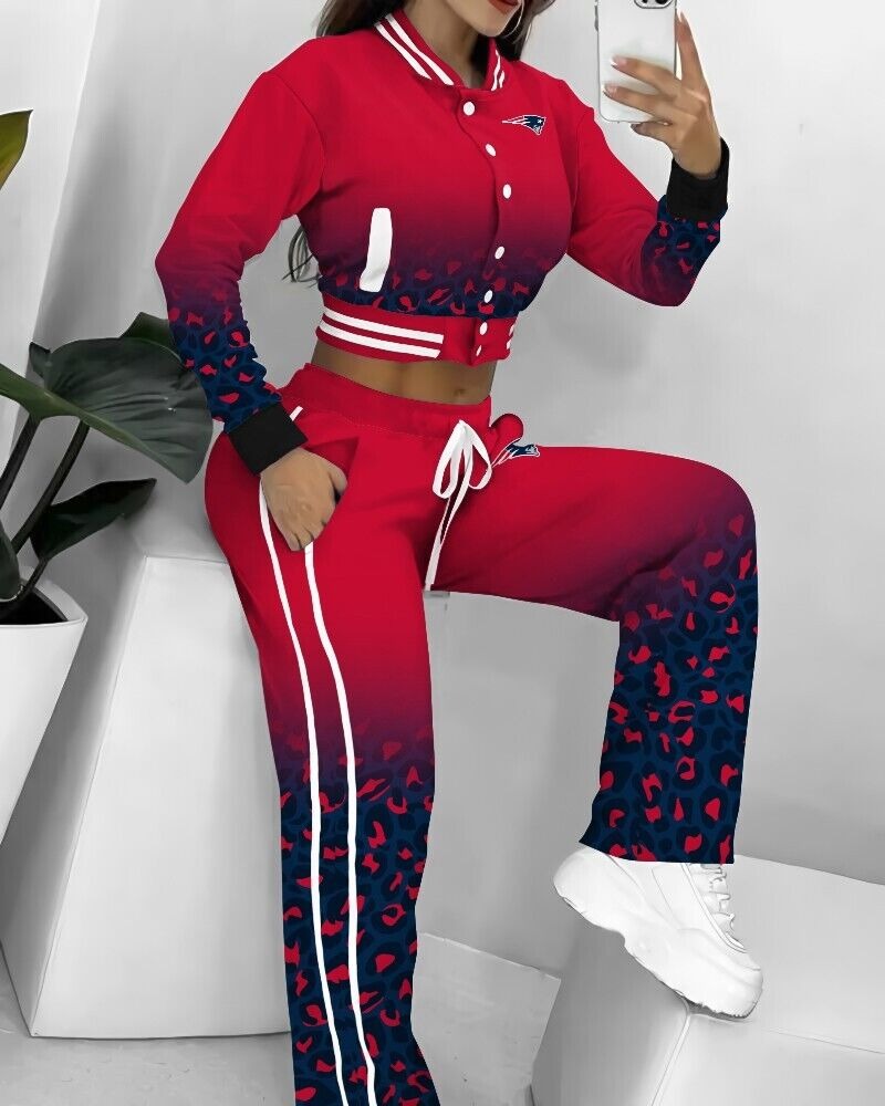 New England Patriots 3D Printed Varsity Jacket Set