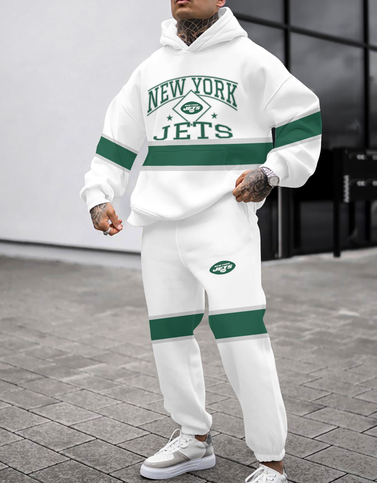 New York Jets 3D Printed Pullover Hoodie And Sweatpant 2pcs Tracksuits