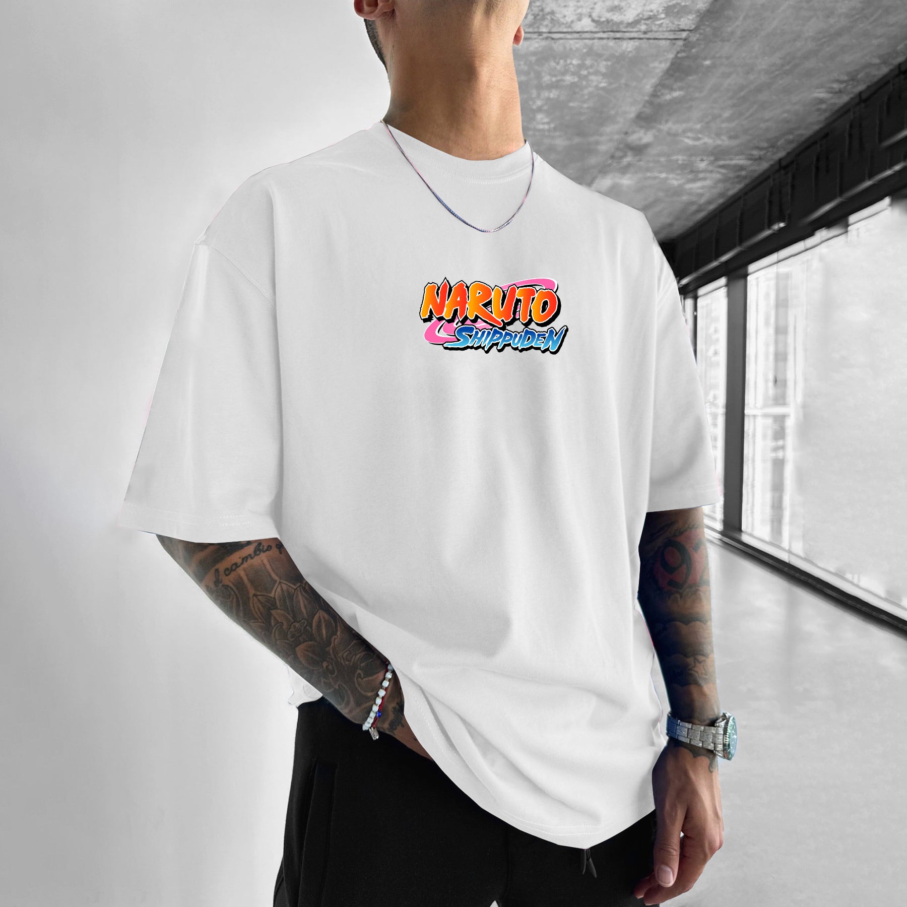 Oversized Naruto Anime Printed T-shirt