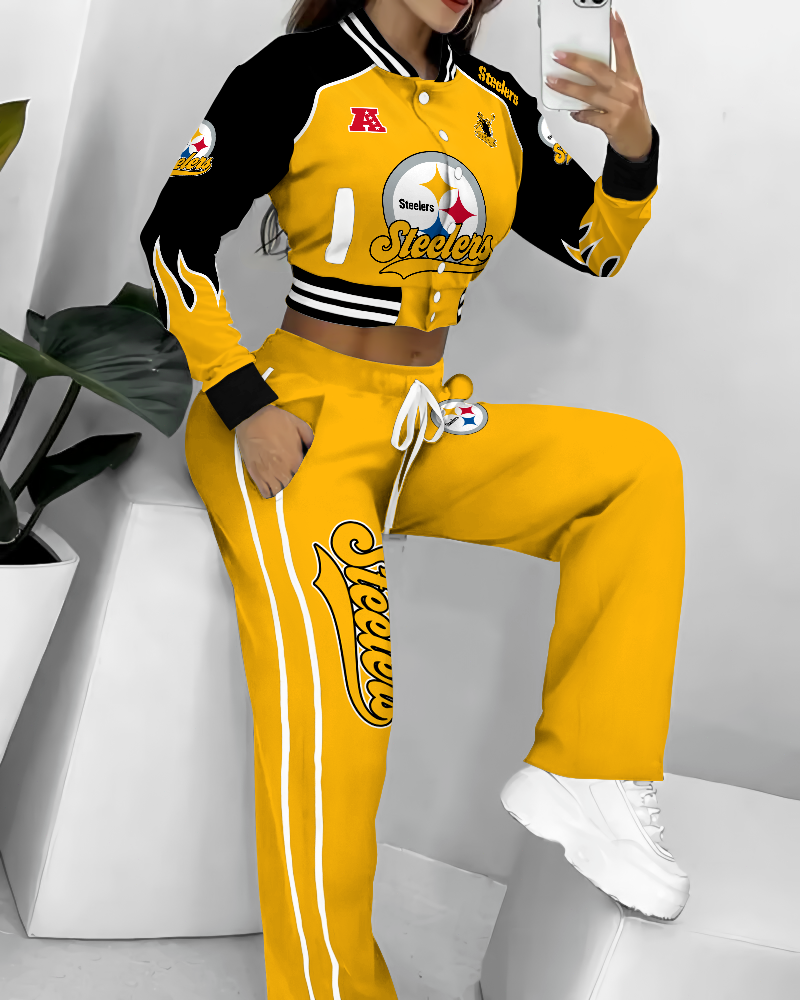 Pittsburgh Steelers  3D Printed Varsity Jacket Set