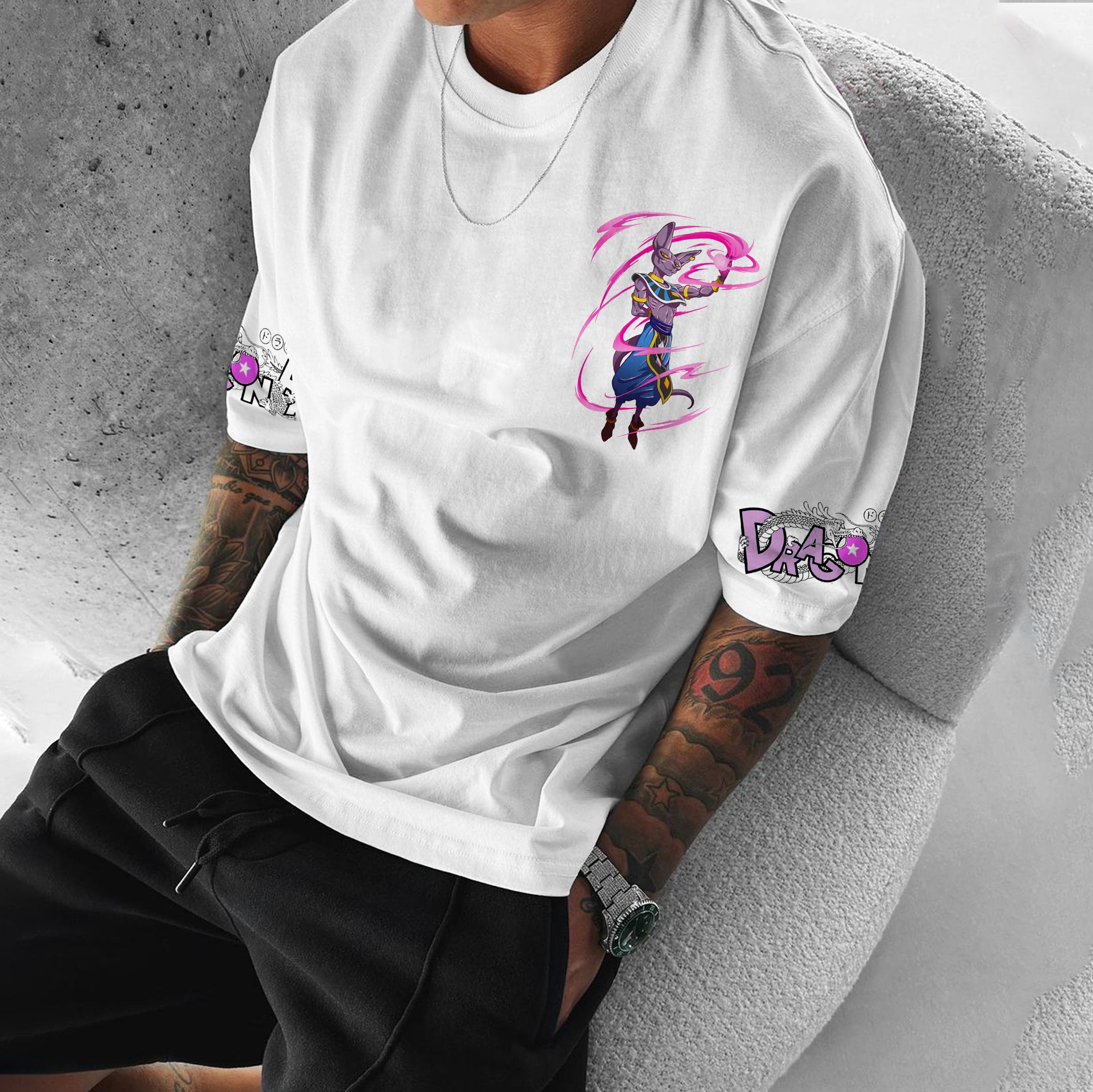 Unisex Oversized DB Anime Beerus Printed T-shirt