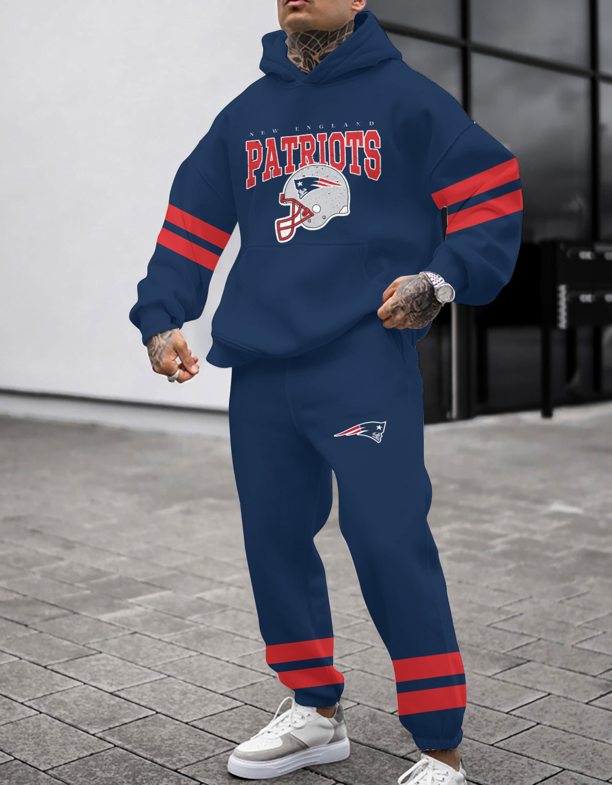 New England Patriots 3D Printed Pullover Hoodie And Sweatpant 2pcs Tracksuits
