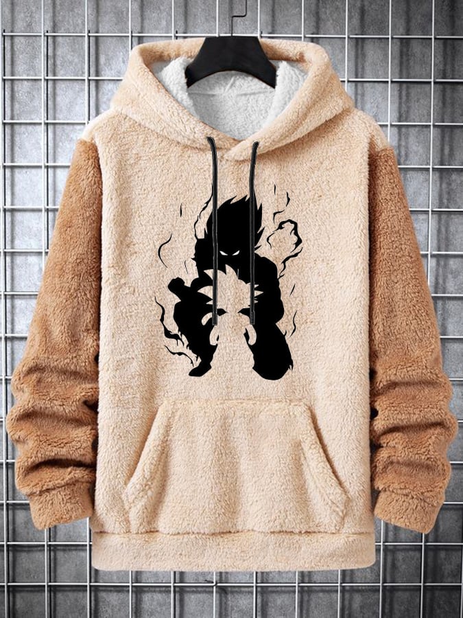 Men's Fashion Casual Plush Printed Hoodie