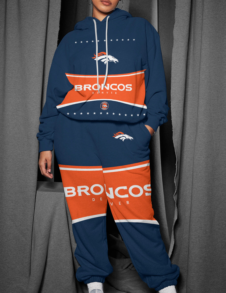 Denver Broncos 3D Printed Pullover Hoodie And Sweatpant 2pcs Tracksuits