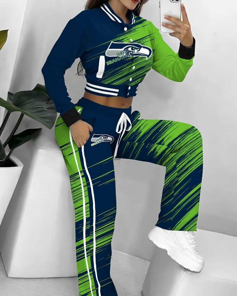 Seattle Seahawks 3D Printed Varsity Jacket Set